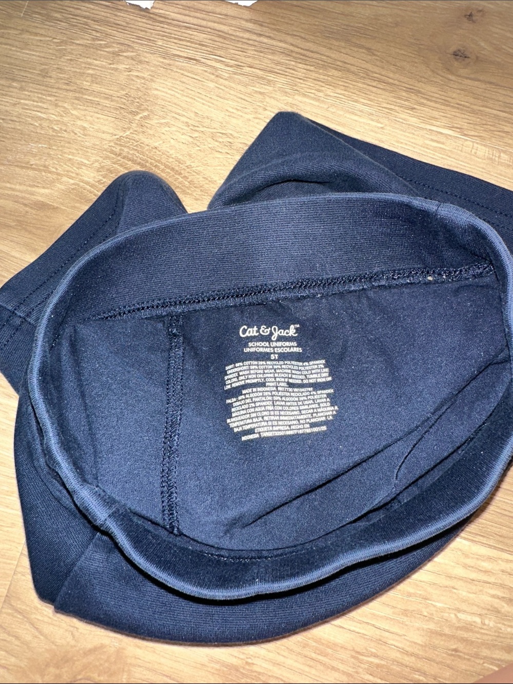 Girls Navy Button Skort - Classic School Bottom - Picture 3 of 3